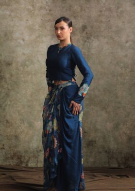 Zunaira Printed Draped Doti Set