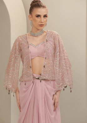 ZYRA- Draped Dhoti Set