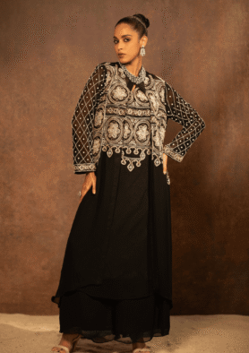 Zareen Noir Dhoti Jacket Set