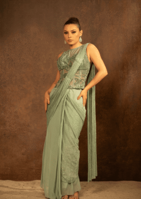 The Aabroo Pre-Draped Saree Set