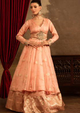 Peach Noor Embellished Lehenga Set