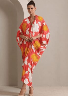 Coral Petal Luxe Dress
